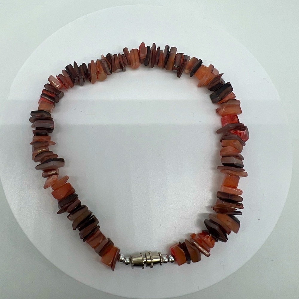 Pink Gemstone Chip Ankle Bracelet Anklet